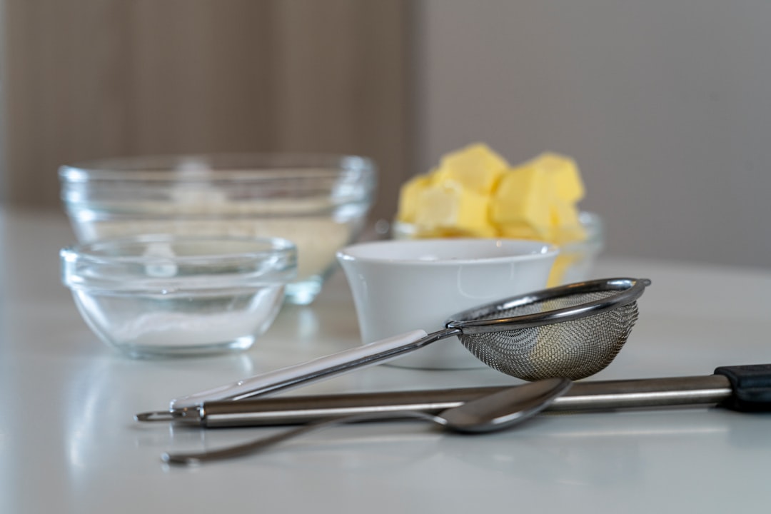 Ingredients and tools for baking a cake