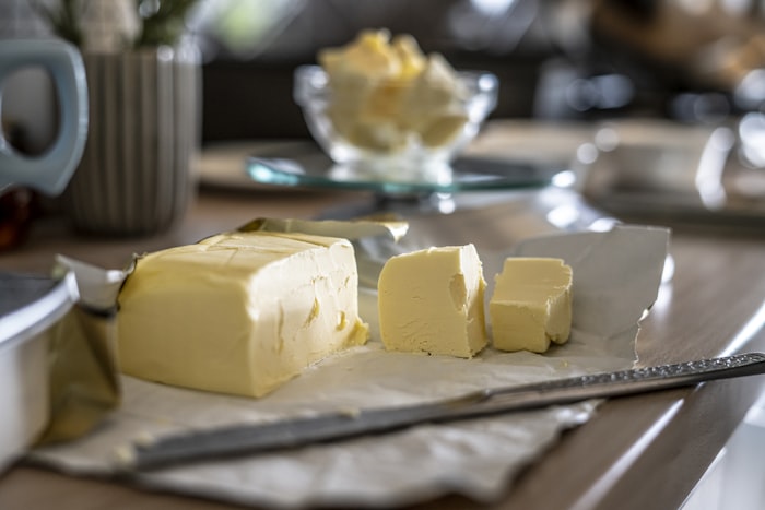 Premium compound butter on parchment paper