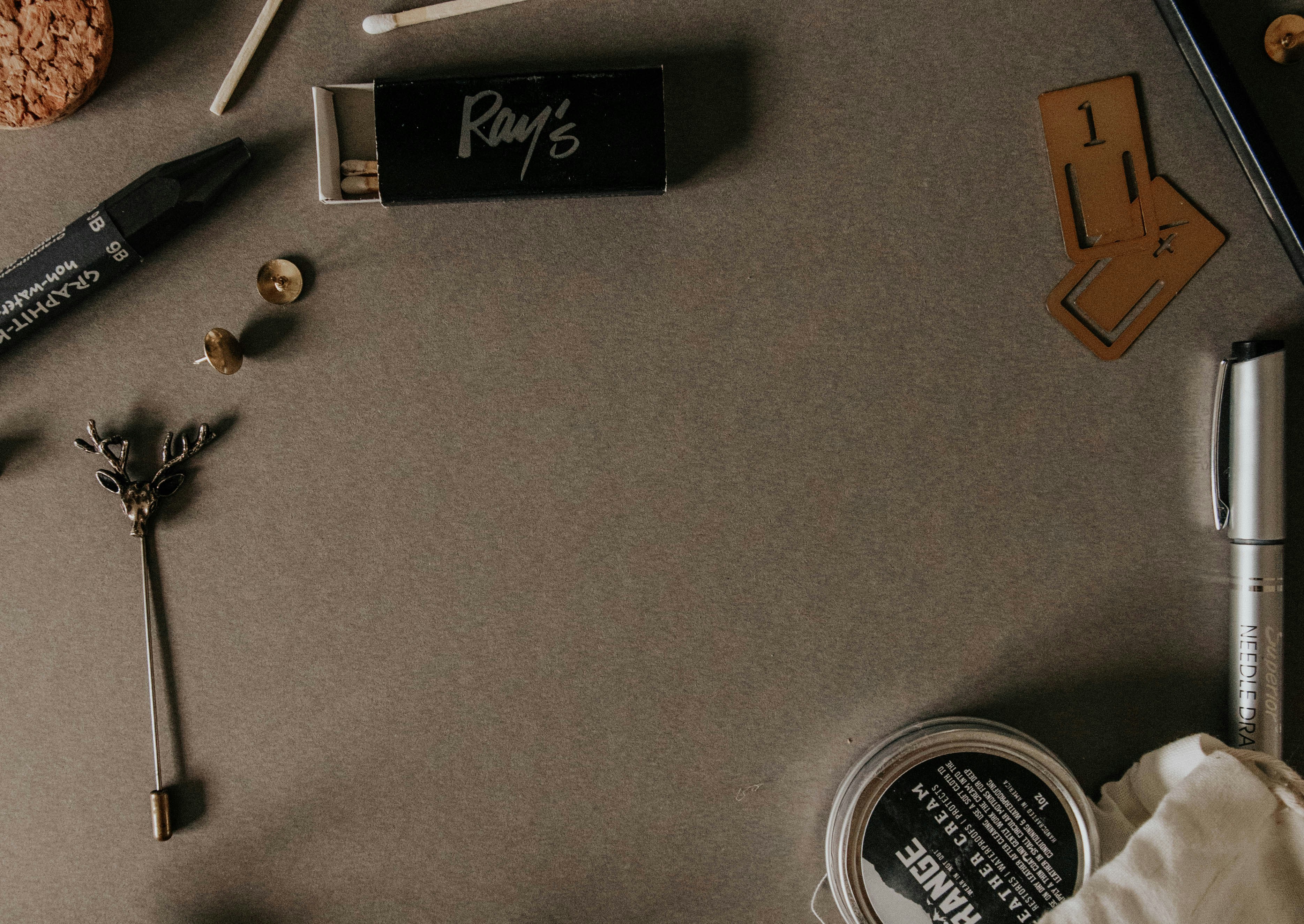 black and white box on gray table