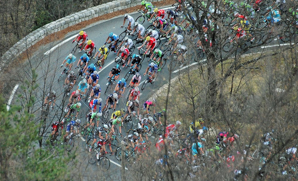 people riding on bicycle on road during daytime