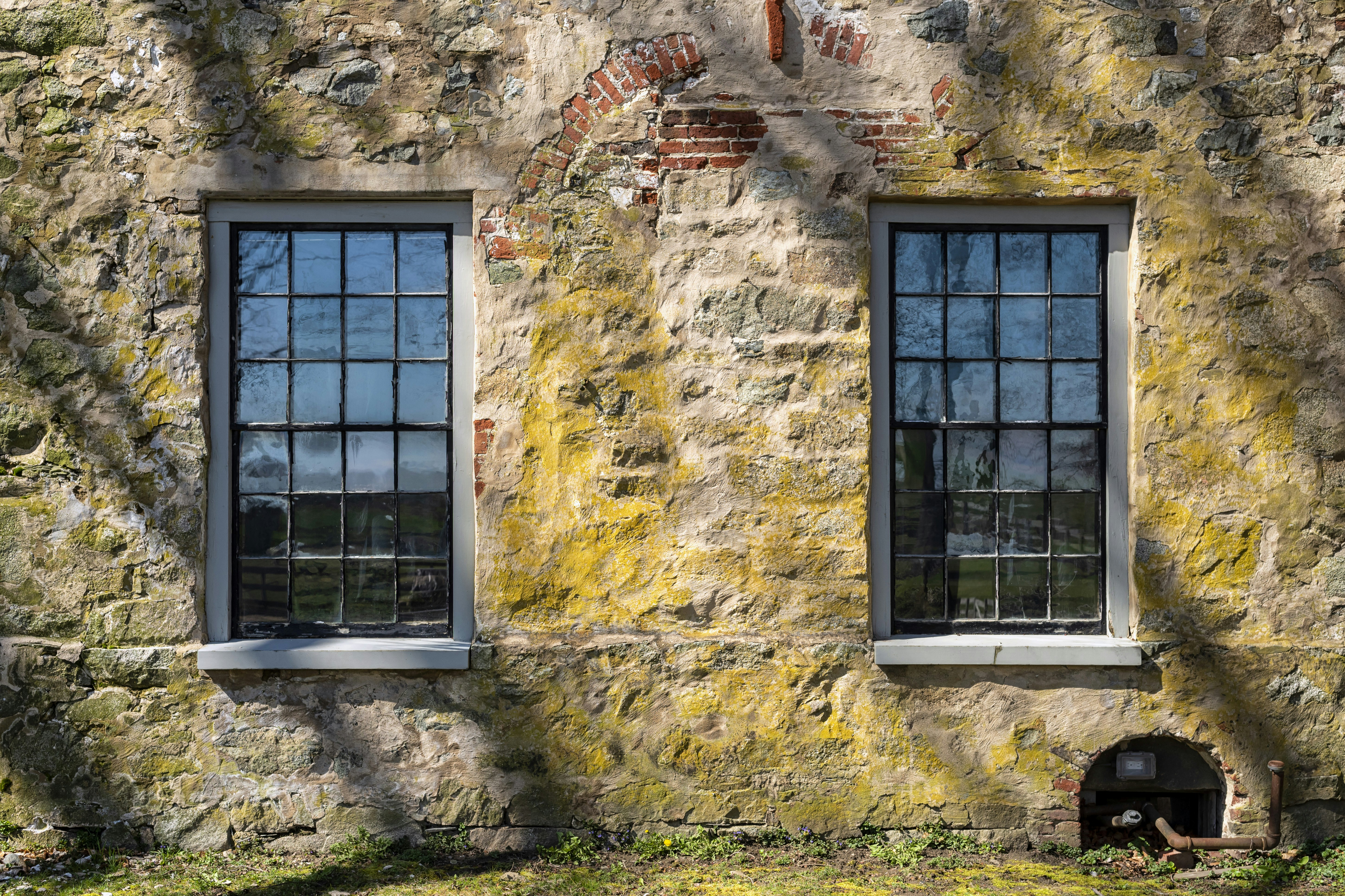 white wooden framed glass window