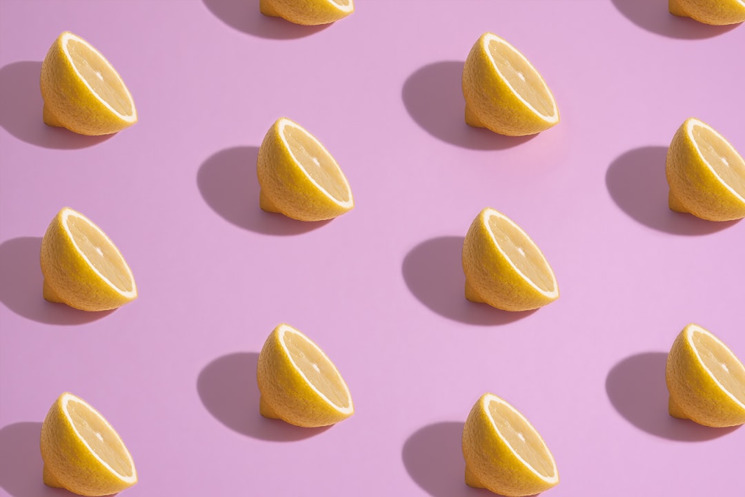 sliced lemon on white surface, Lemon Pattern