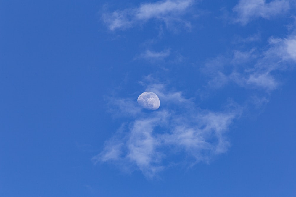 a clear blue sky with a few clouds