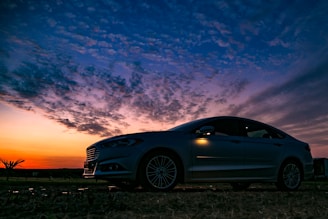 blue bmw m 3 coupe on brown field under blue and white cloudy sky during daytime