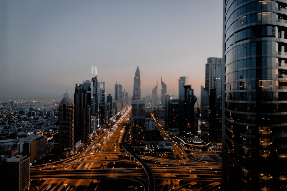 city buildings during night time