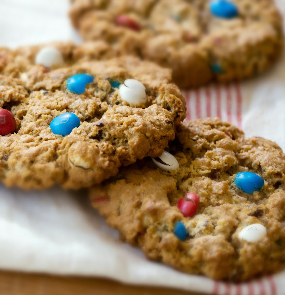 brown cookies on white textile