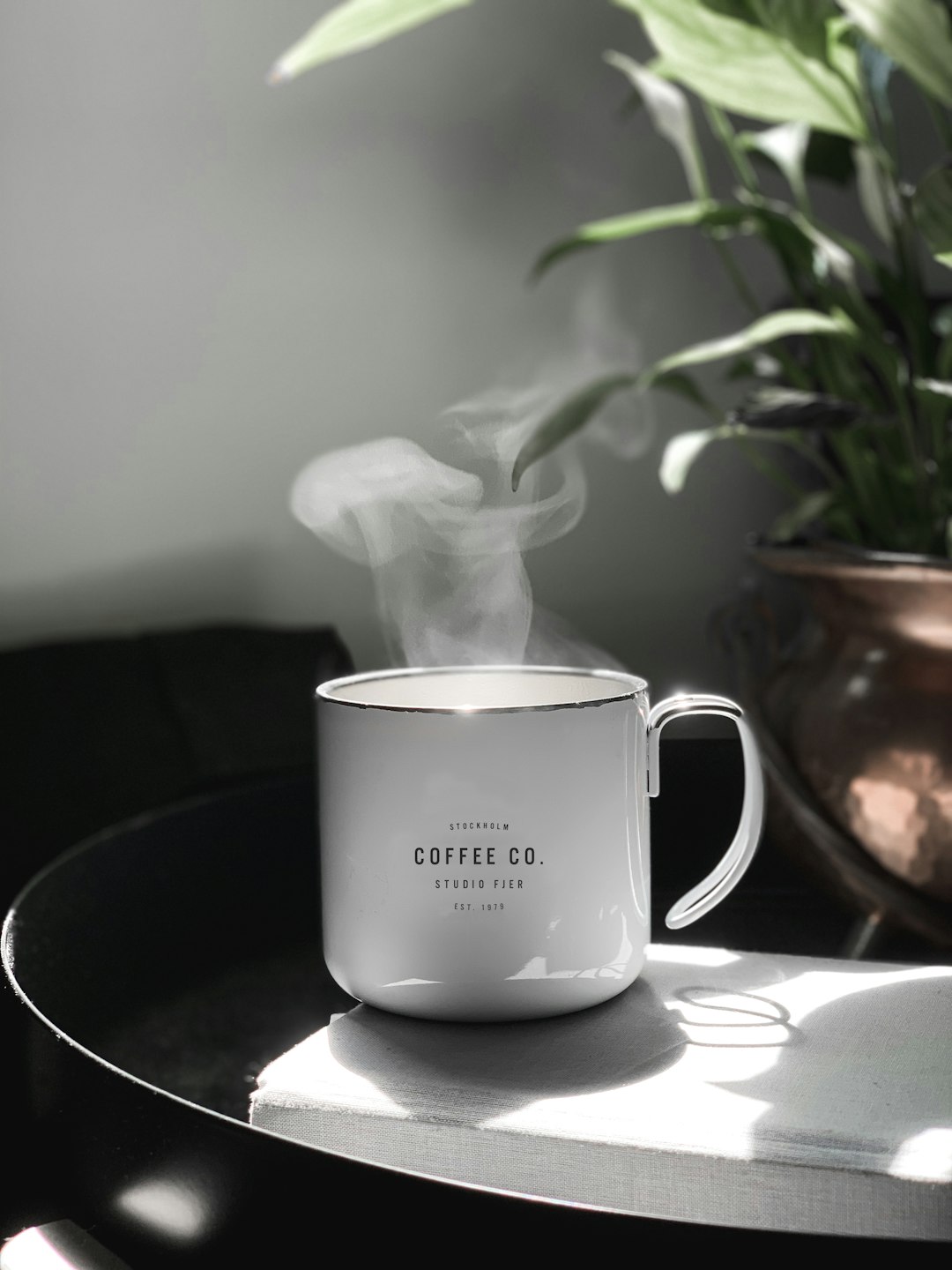  white ceramic mug on saucer cup