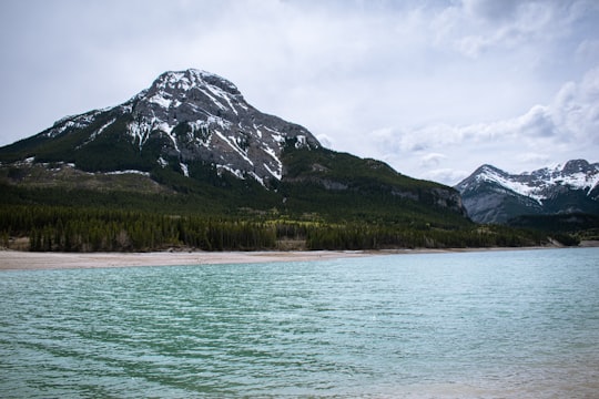 green and brown mountain beside body of water during daytime in Bow Valley Provincial Park - Kananaskis Country Canada