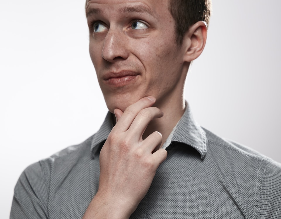 man in gray button up shirt