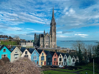 white and black concrete building under blue sky during daytime ireland teams background