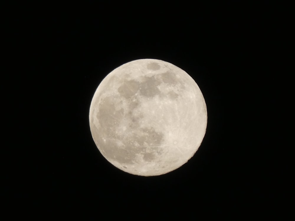 full moon in dark night sky