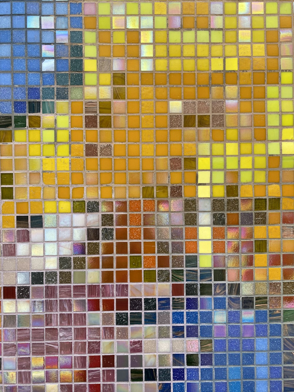 yellow blue and white tiles