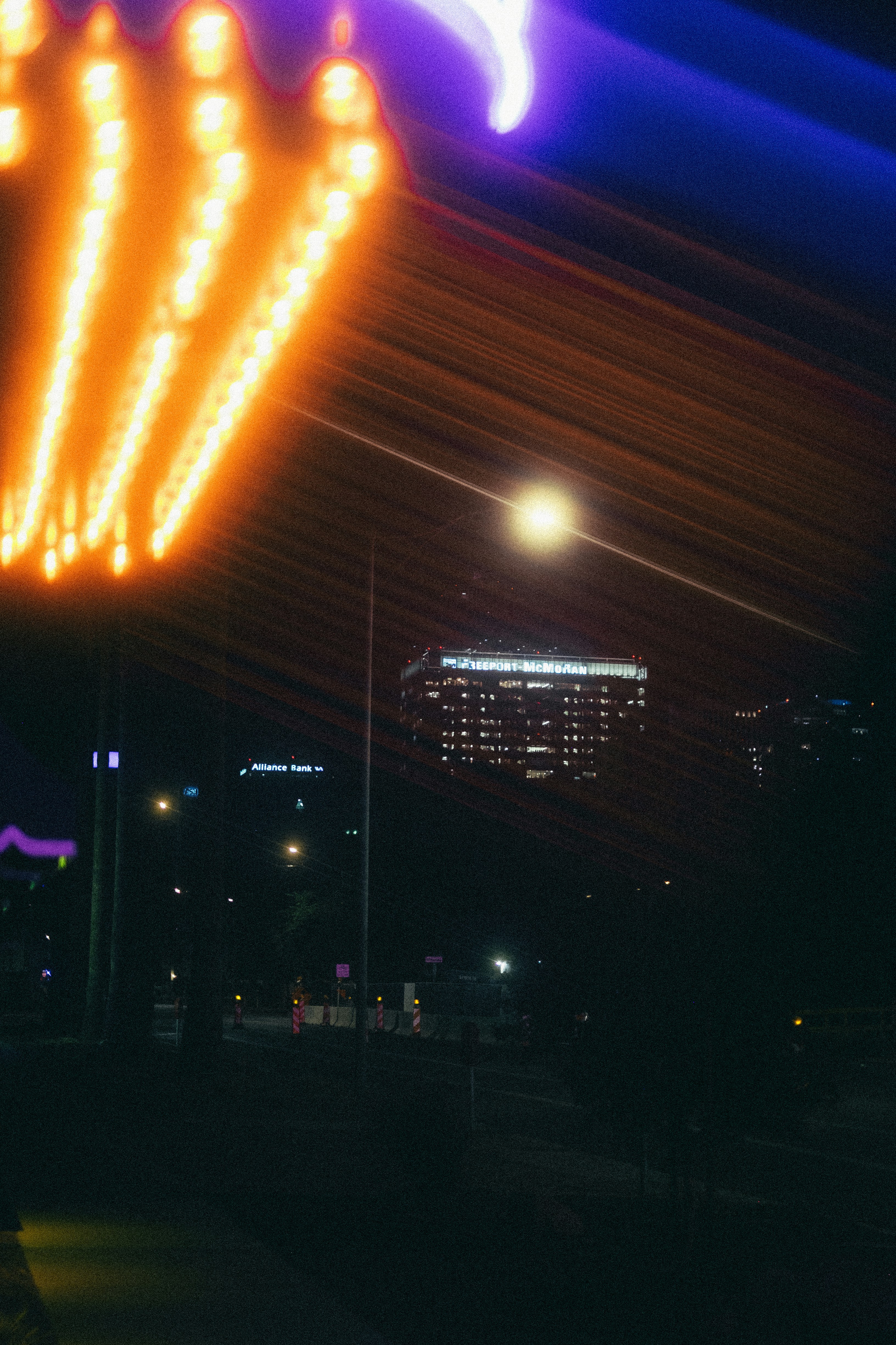 Downtown Phoenix skyline at night.