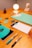 white and blue polka dot paper on brown wooden table