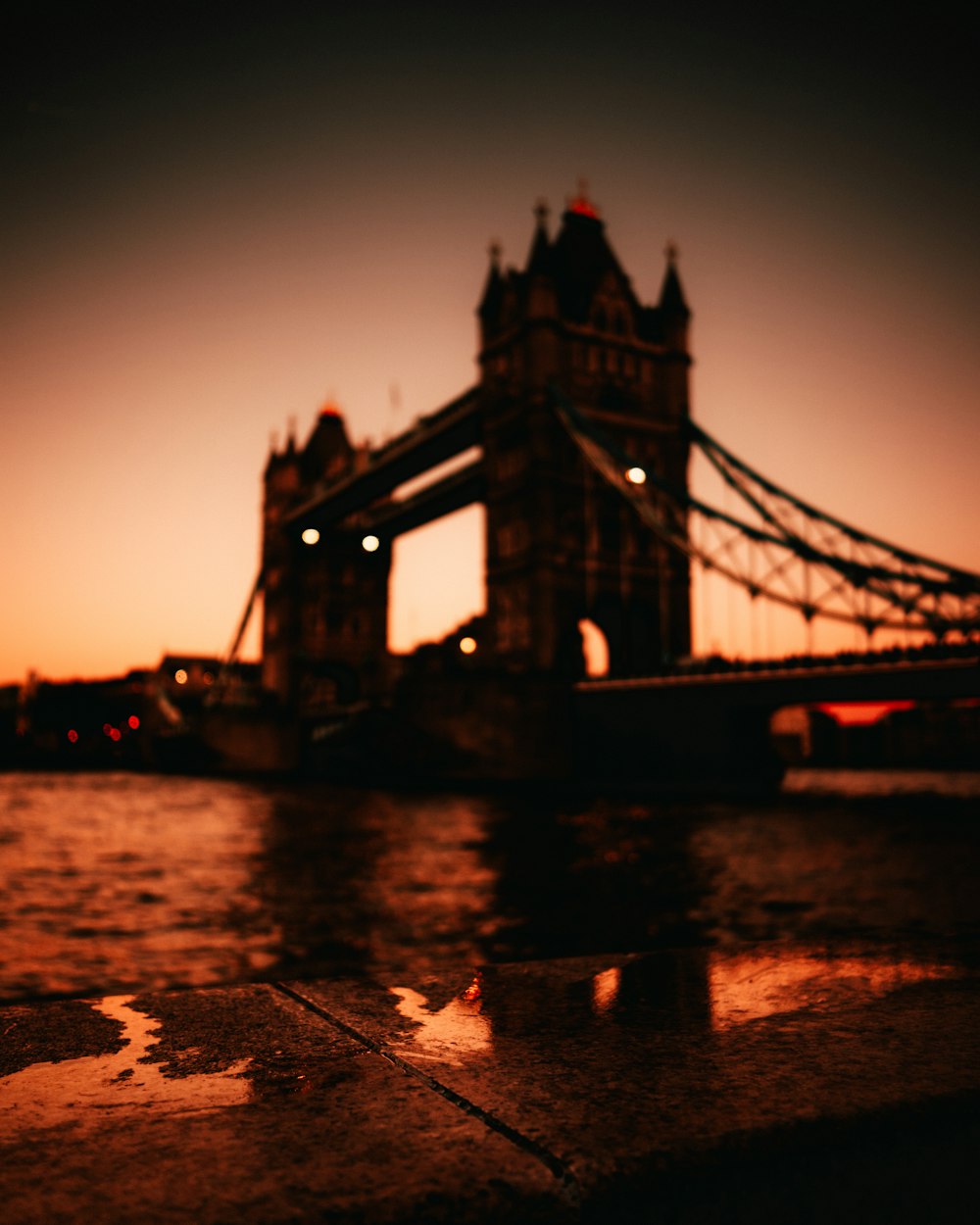 silhouette of bridge during sunset