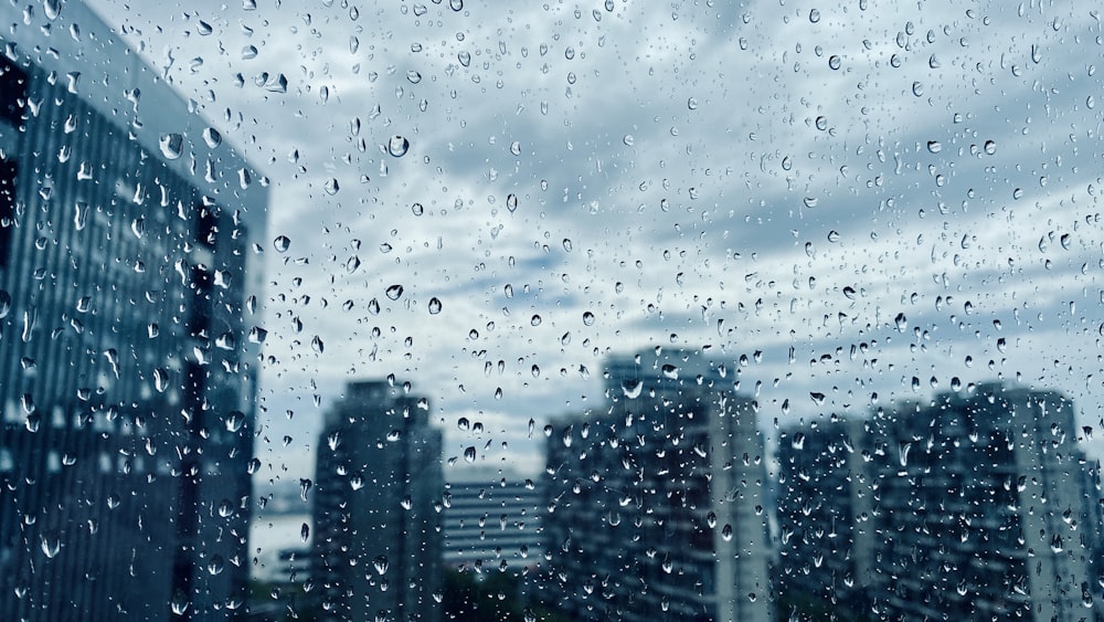 water droplets on glass window