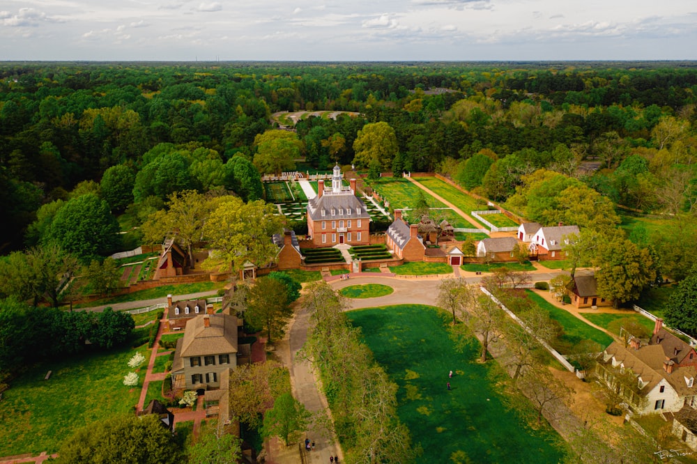 aerial view of green trees and houses during daytime