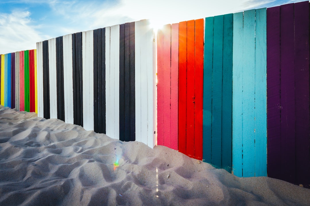 white and blue wooden fence