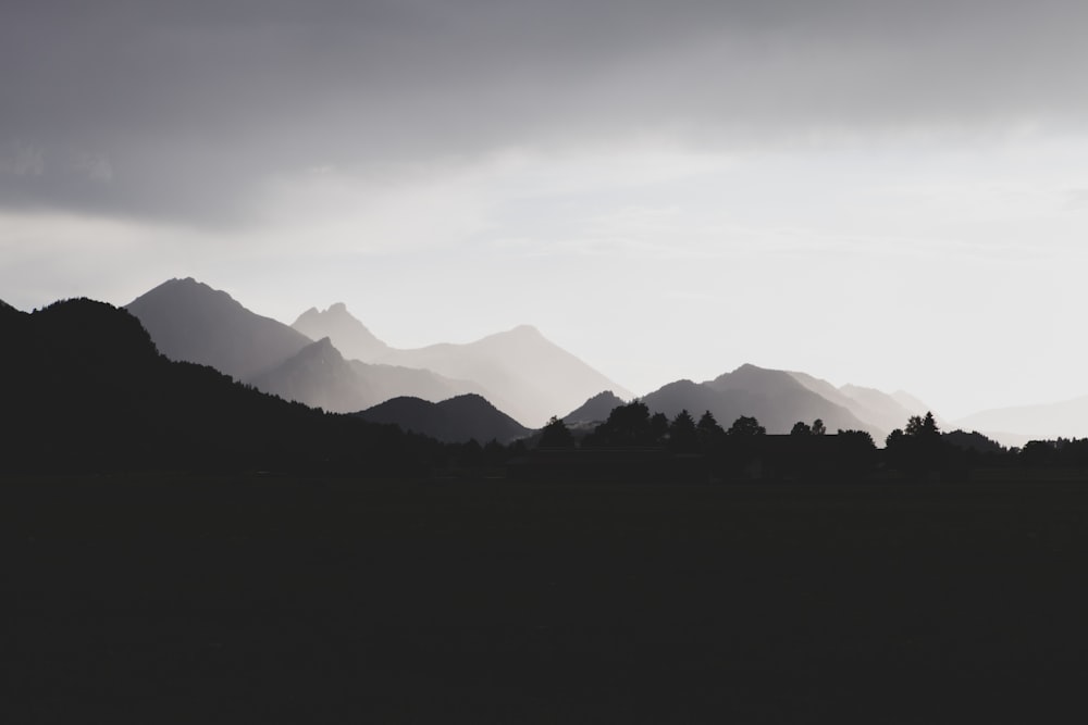 silhouette of mountains during daytime