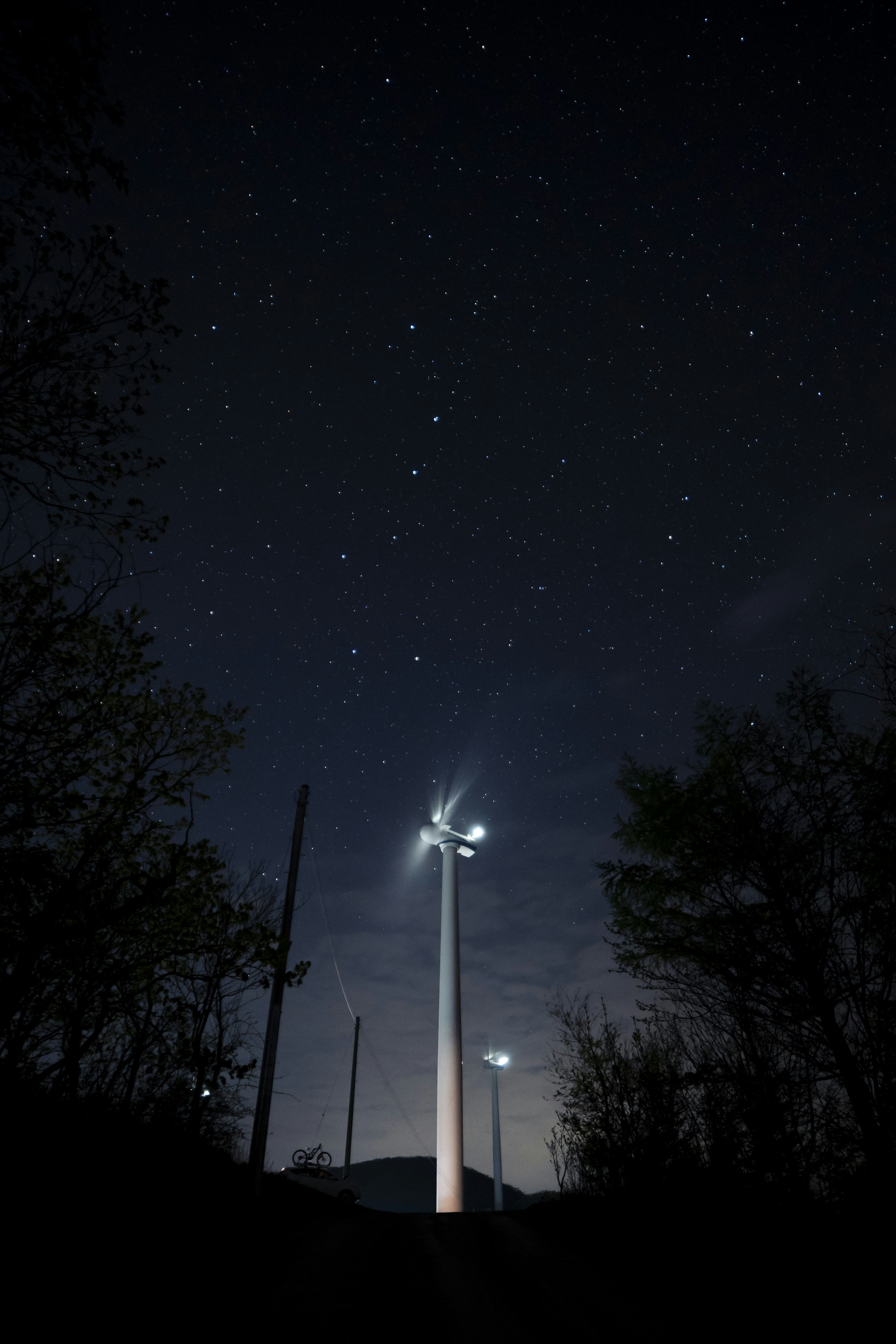 white street light during night time