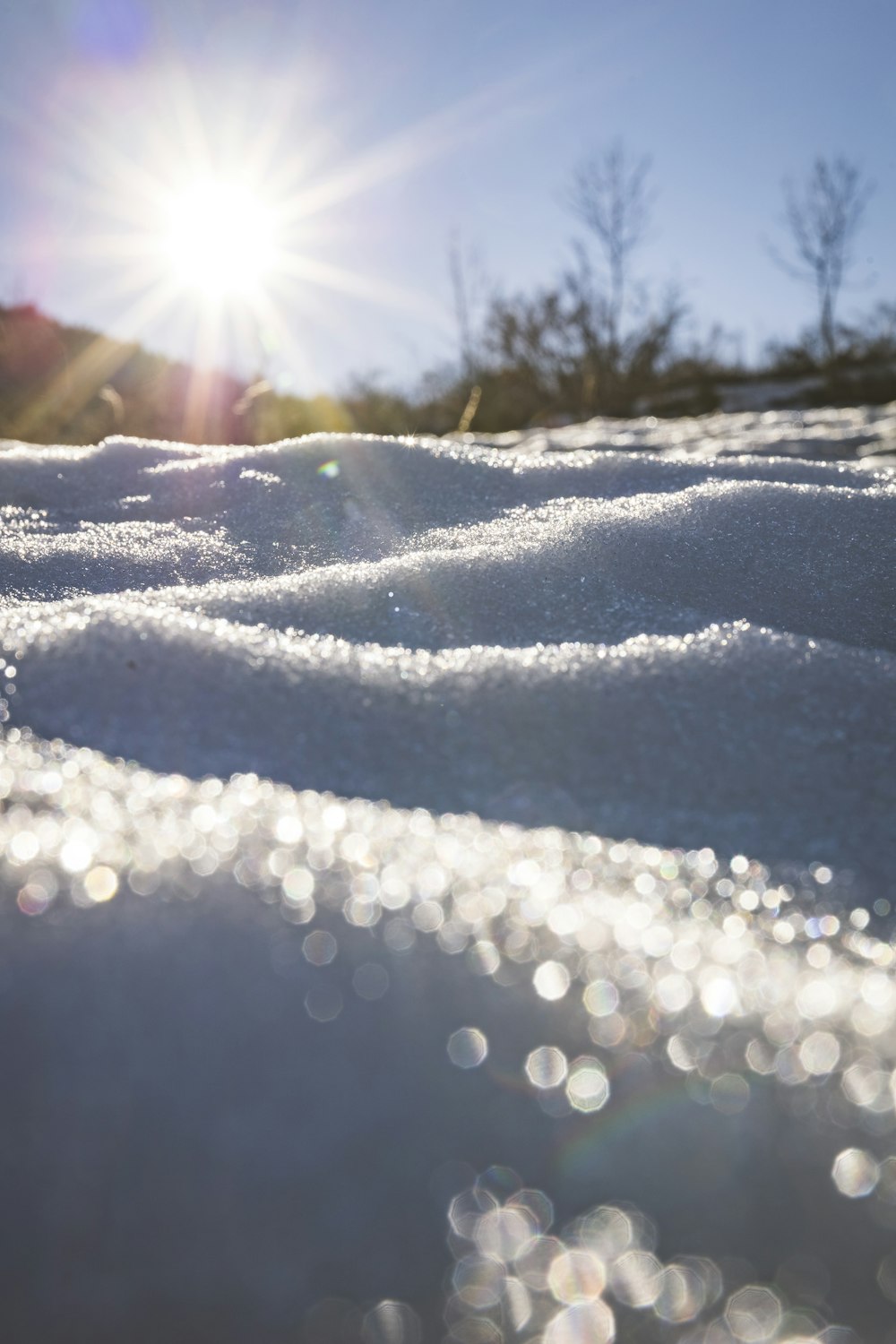 snow covered field during daytime