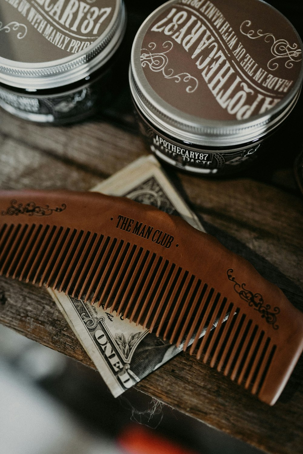 orange and white hair comb