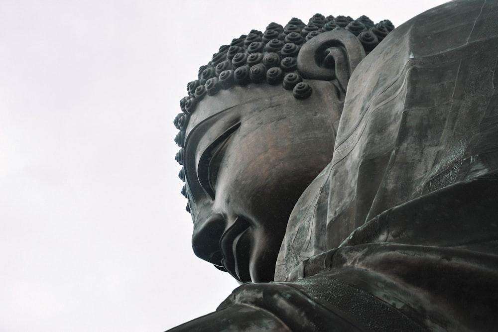 low angle photography of concrete statue