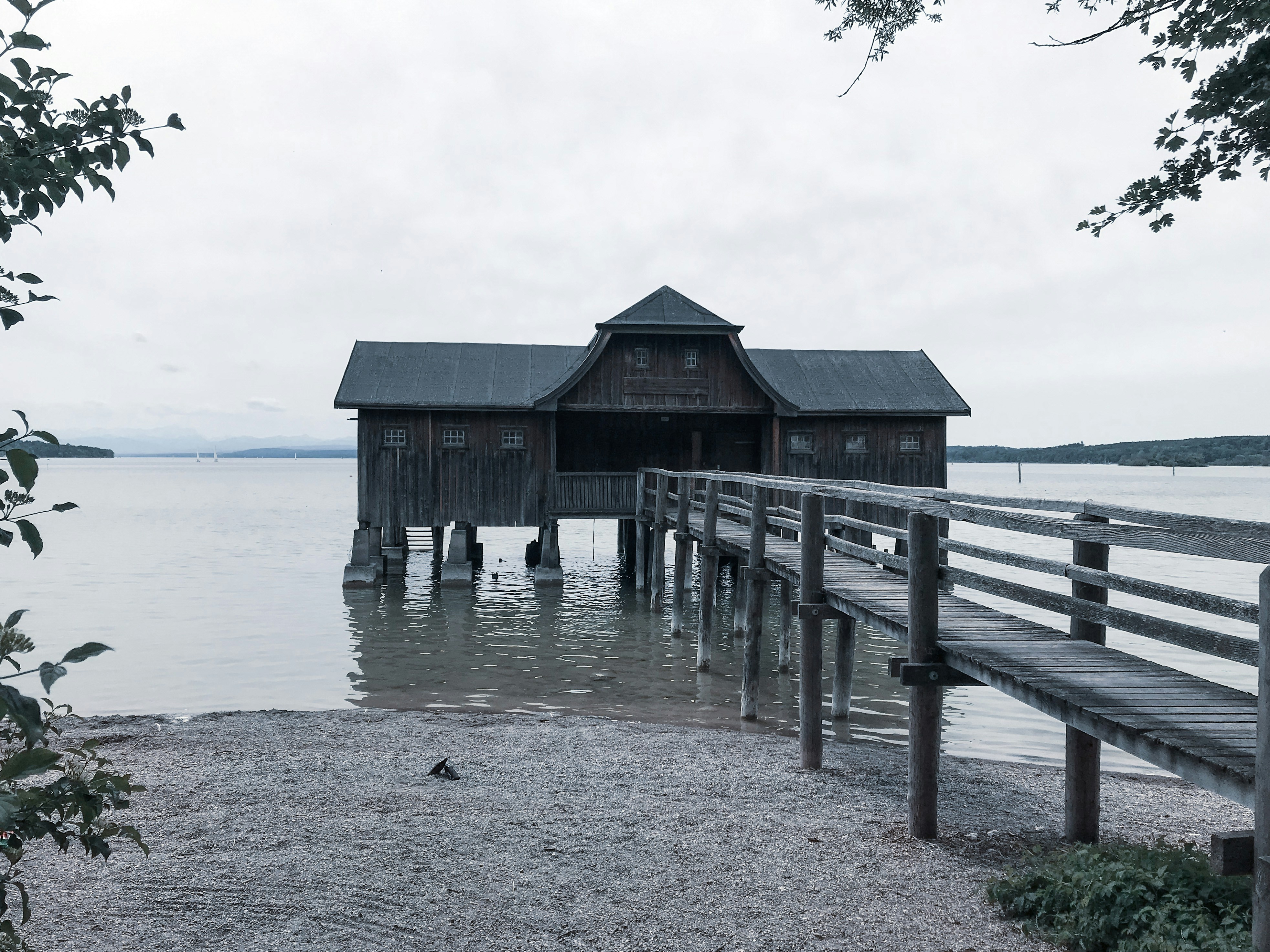 Wooden house on sea dock