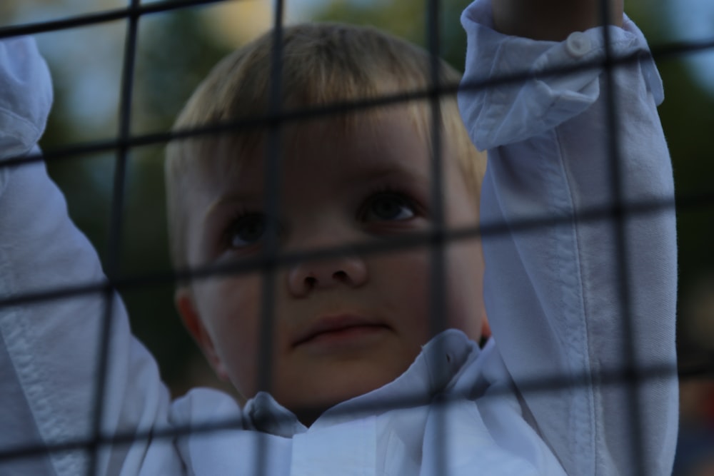 boy in white dress shirt