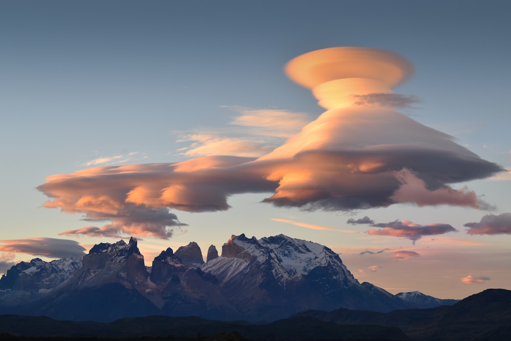 snow covered mountain under cloudy sky during daytime