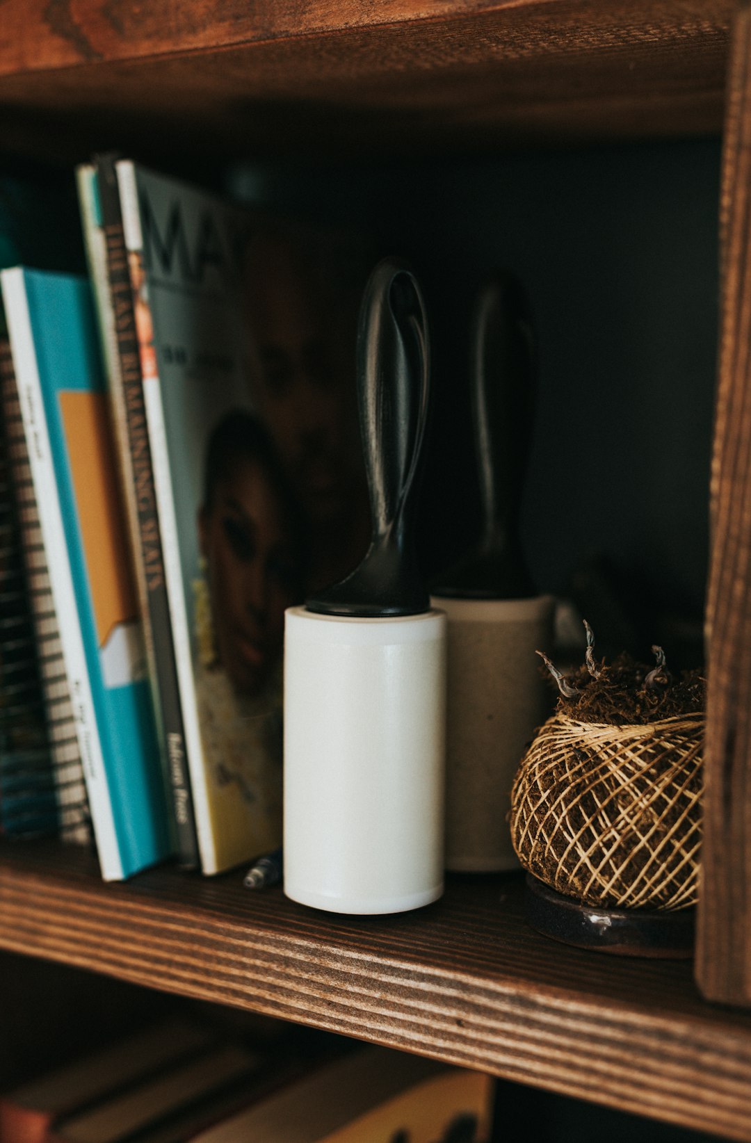 brown woven basket beside white ceramic mug