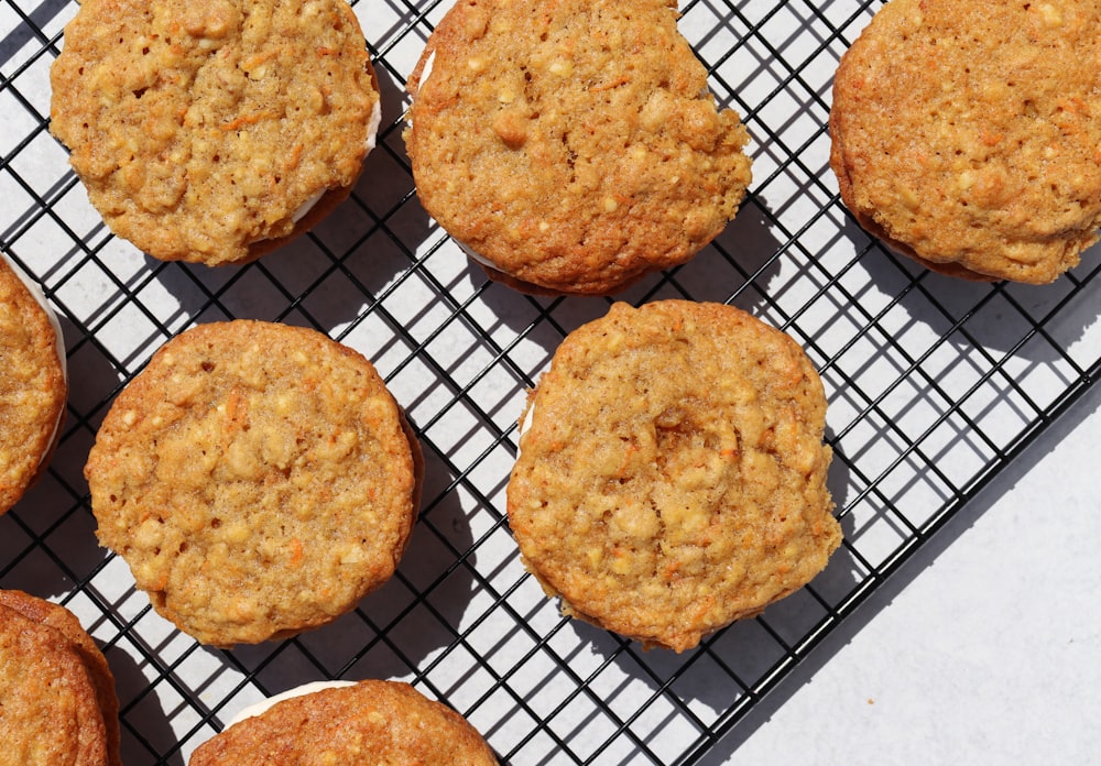 brown cookies on white and black checkered textile