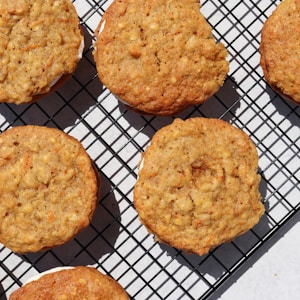 brown cookies on white and black checkered textile