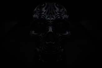 A haunting, deep black and gold image of Manly P. Hall surrounded by arcane books and symbols.