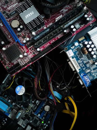blue and black audio mixer