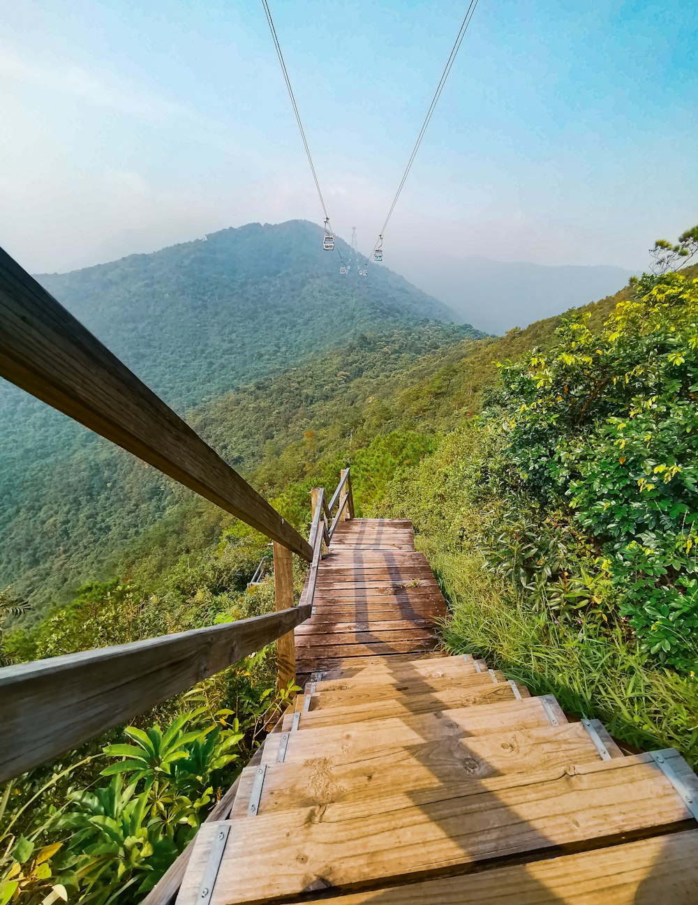 brown wooden bridge over the river