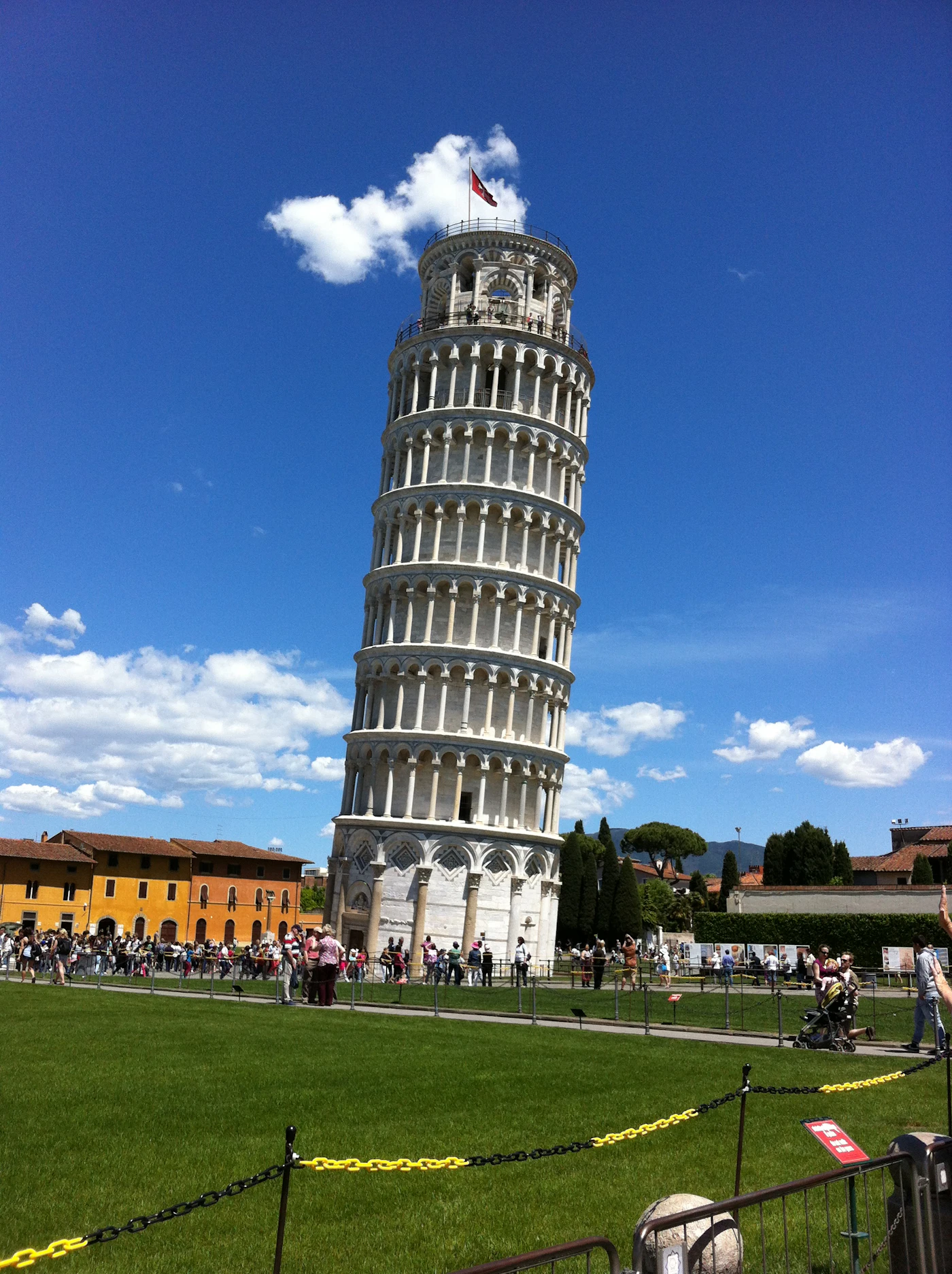 The Leaning Tower of Pisa and the cathedral on the Piazza dei Miracoli