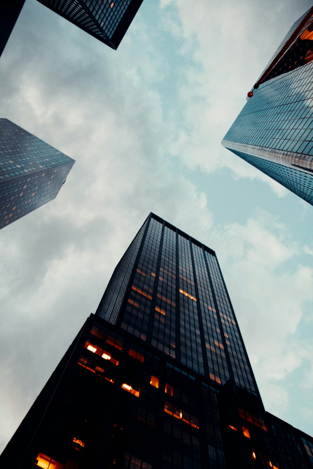 low angle photography of high rise building