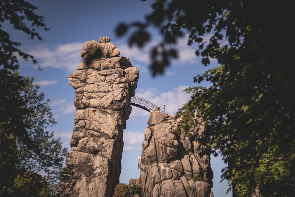 gray rock formation under blue sky during daytime