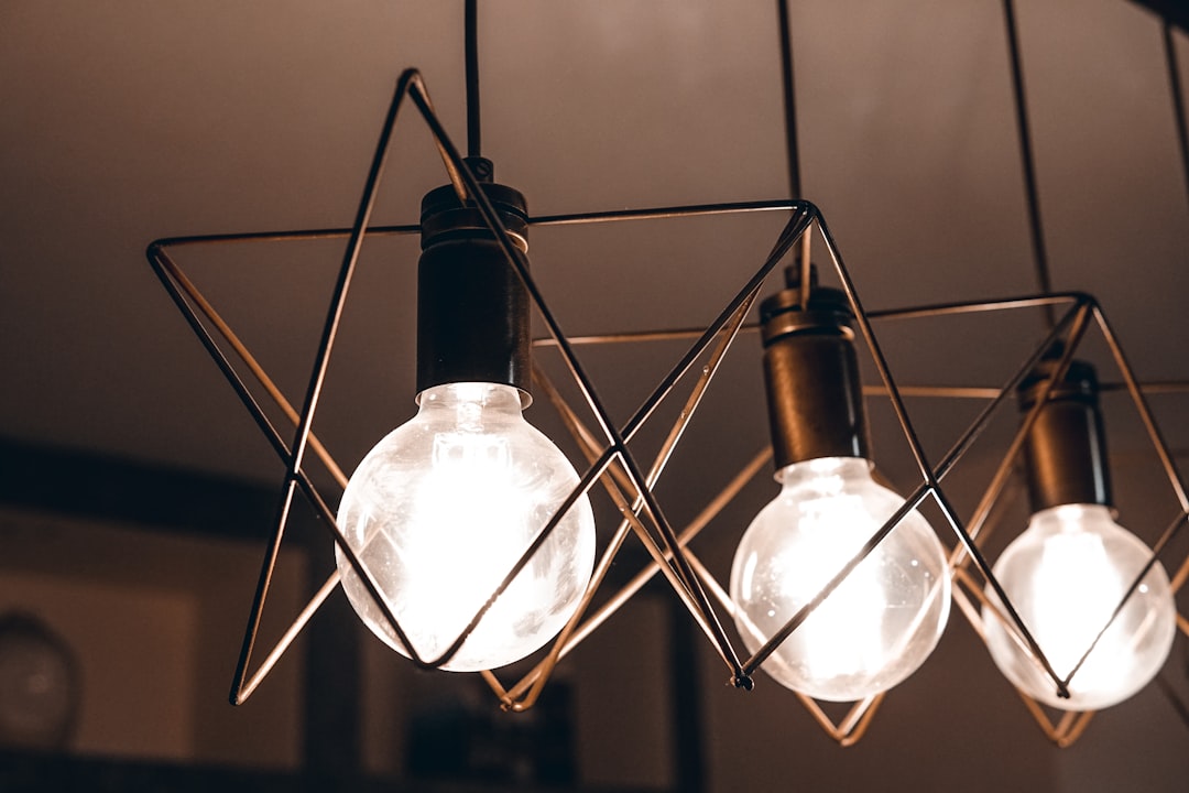 black and silver pendant lamp