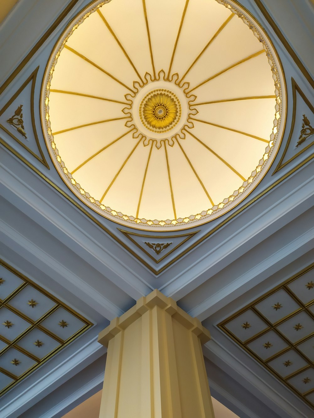 white and brown dome ceiling