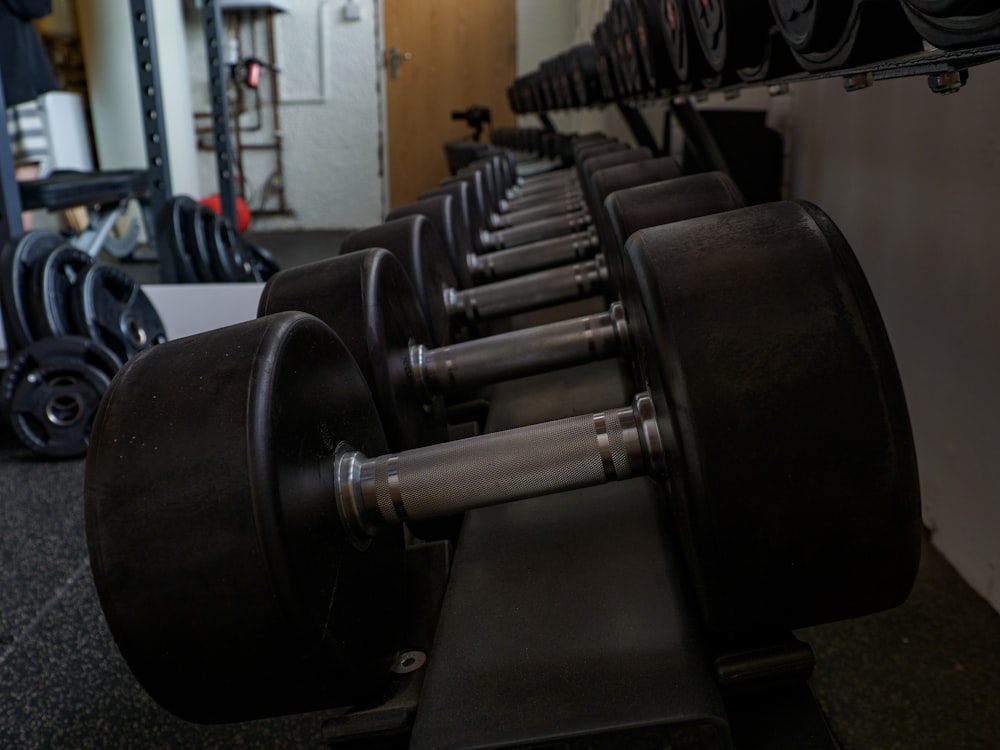 black and gray exercise equipment