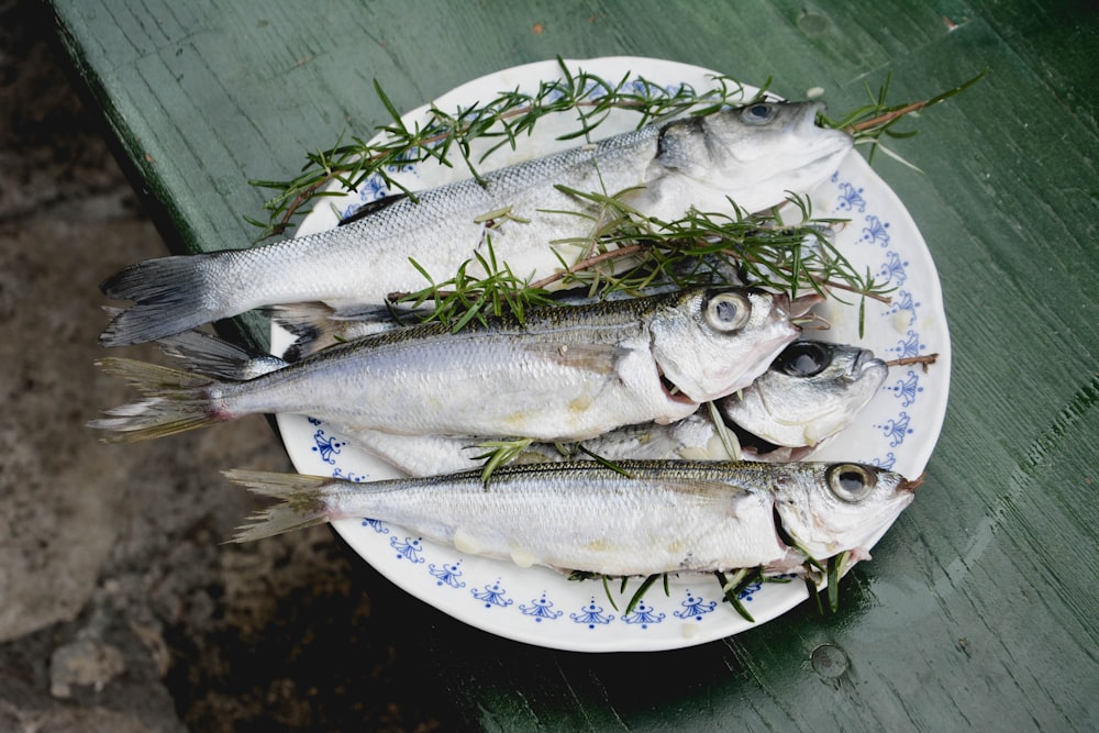 fish on white ceramic plate