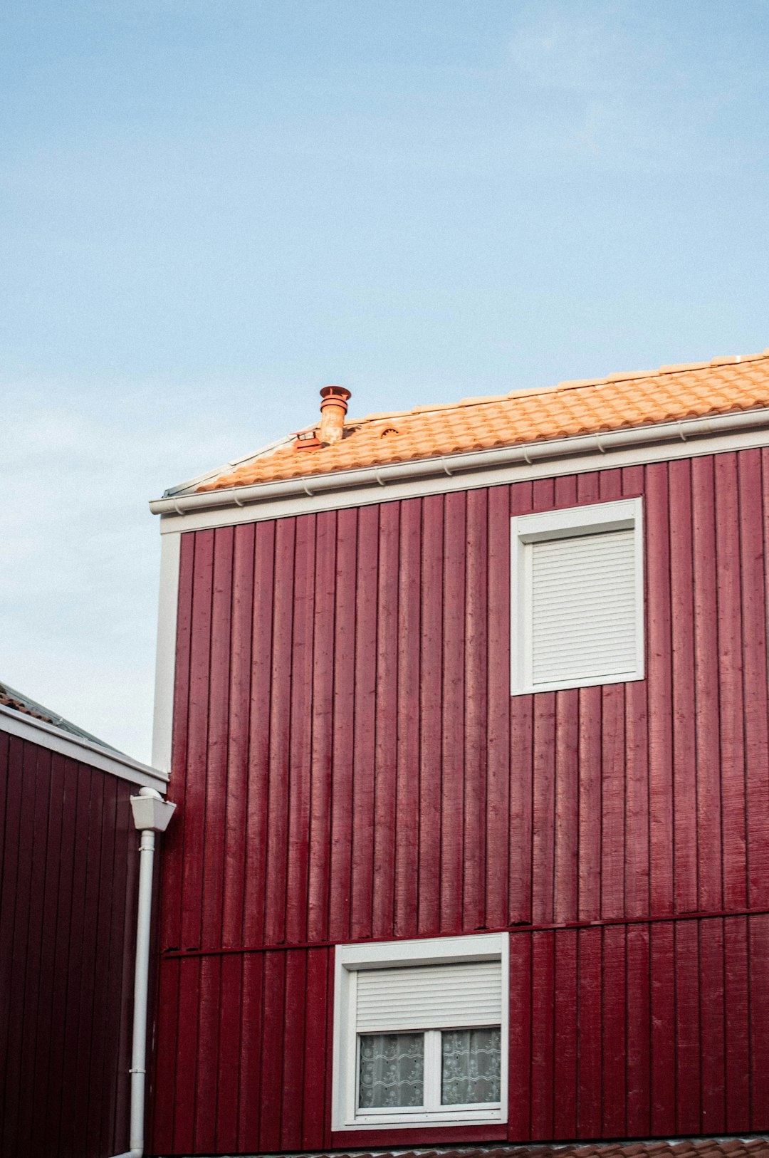 red and white wooden house