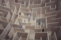 people sitting on white concrete stairs