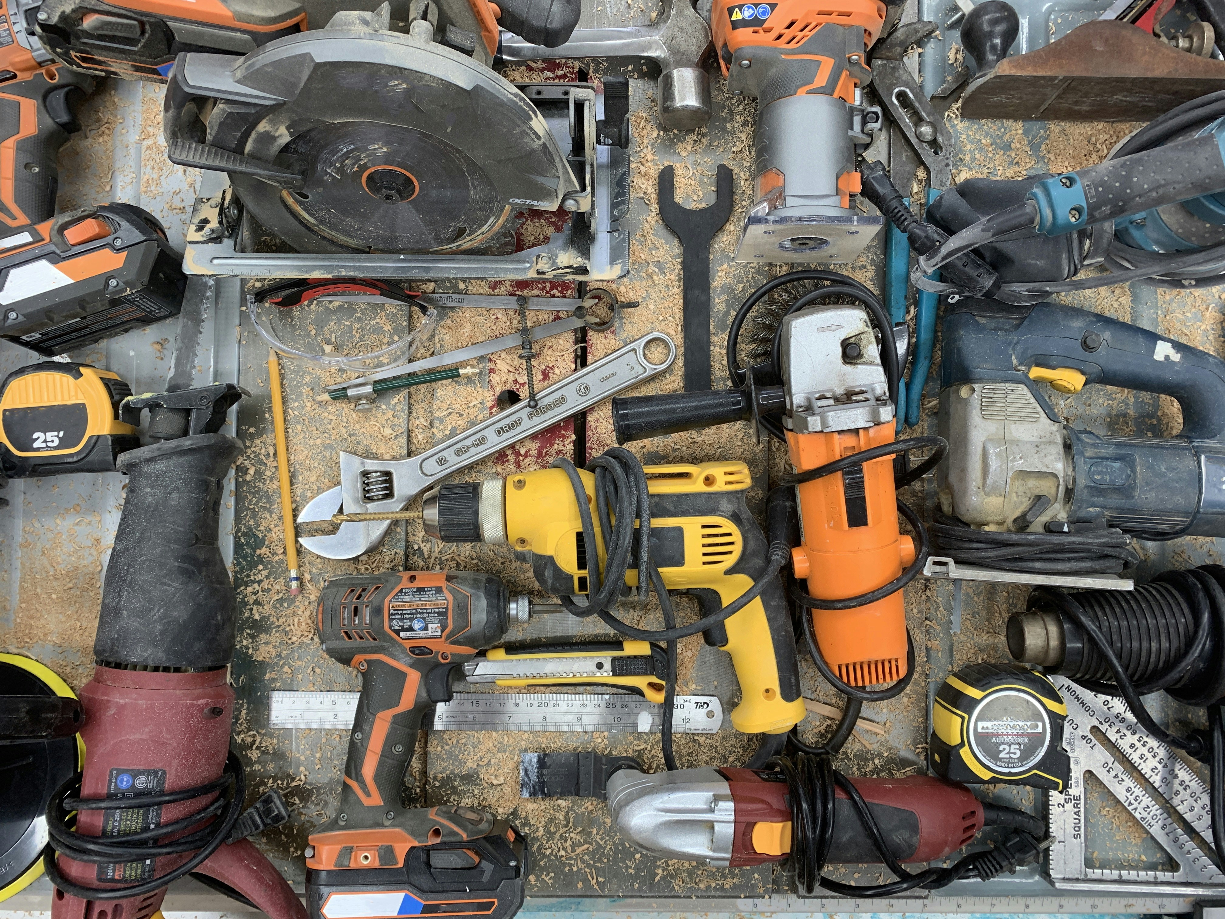 orange and gray cordless power drill