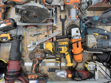 orange and gray cordless power drill
