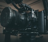 Sony FX30 camera setup with premium lenses and cinematic lighting in a studio environment
