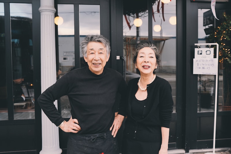 Chic couple in black attire