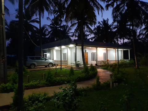 Sunlit modern villa with landscaped garden in Palghar